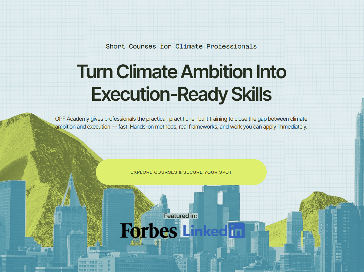 OPF Academy — practitioner-built climate courses by OnePointFive